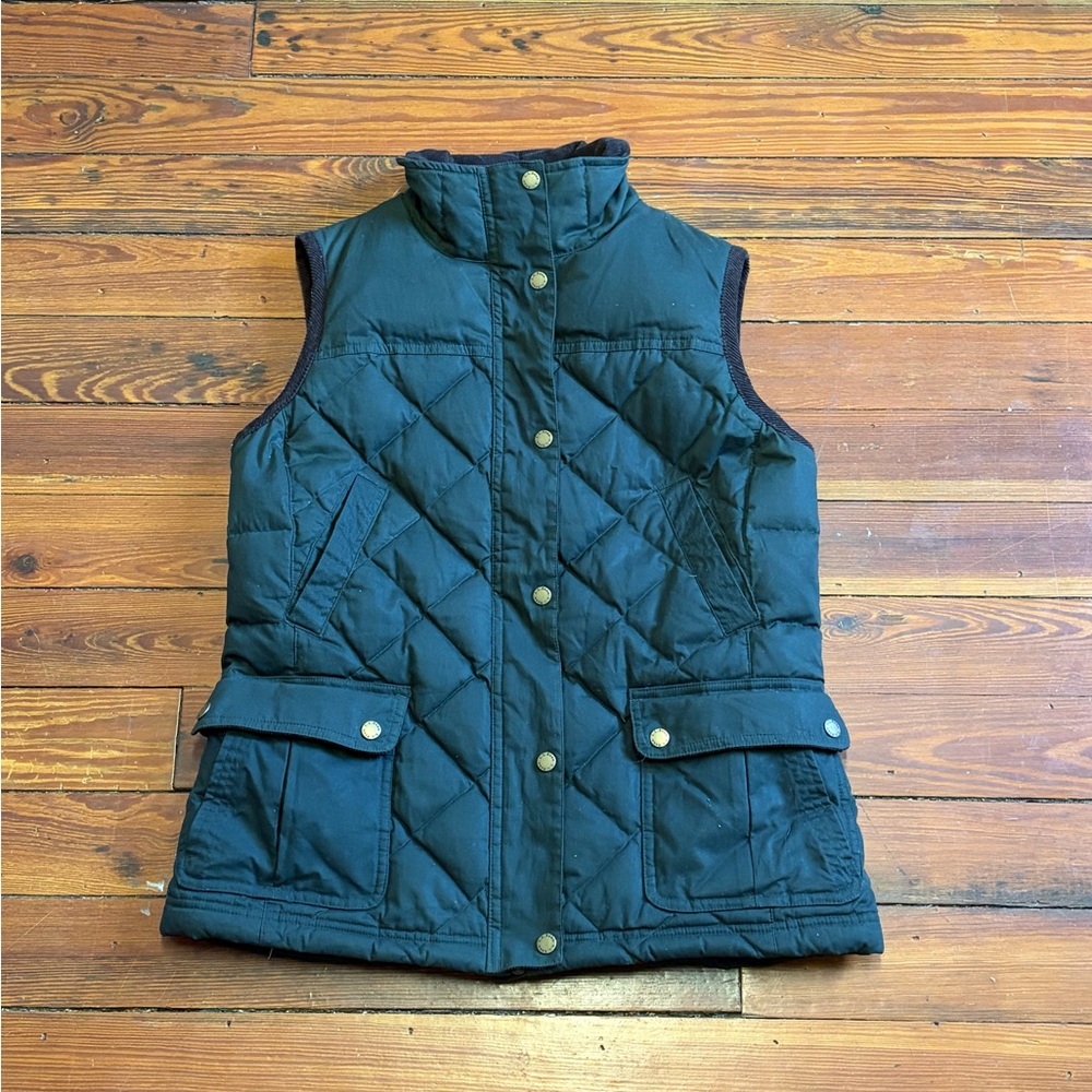 L.L. Bean Vest Dark Green Duck Down Outerwear Women Sz S